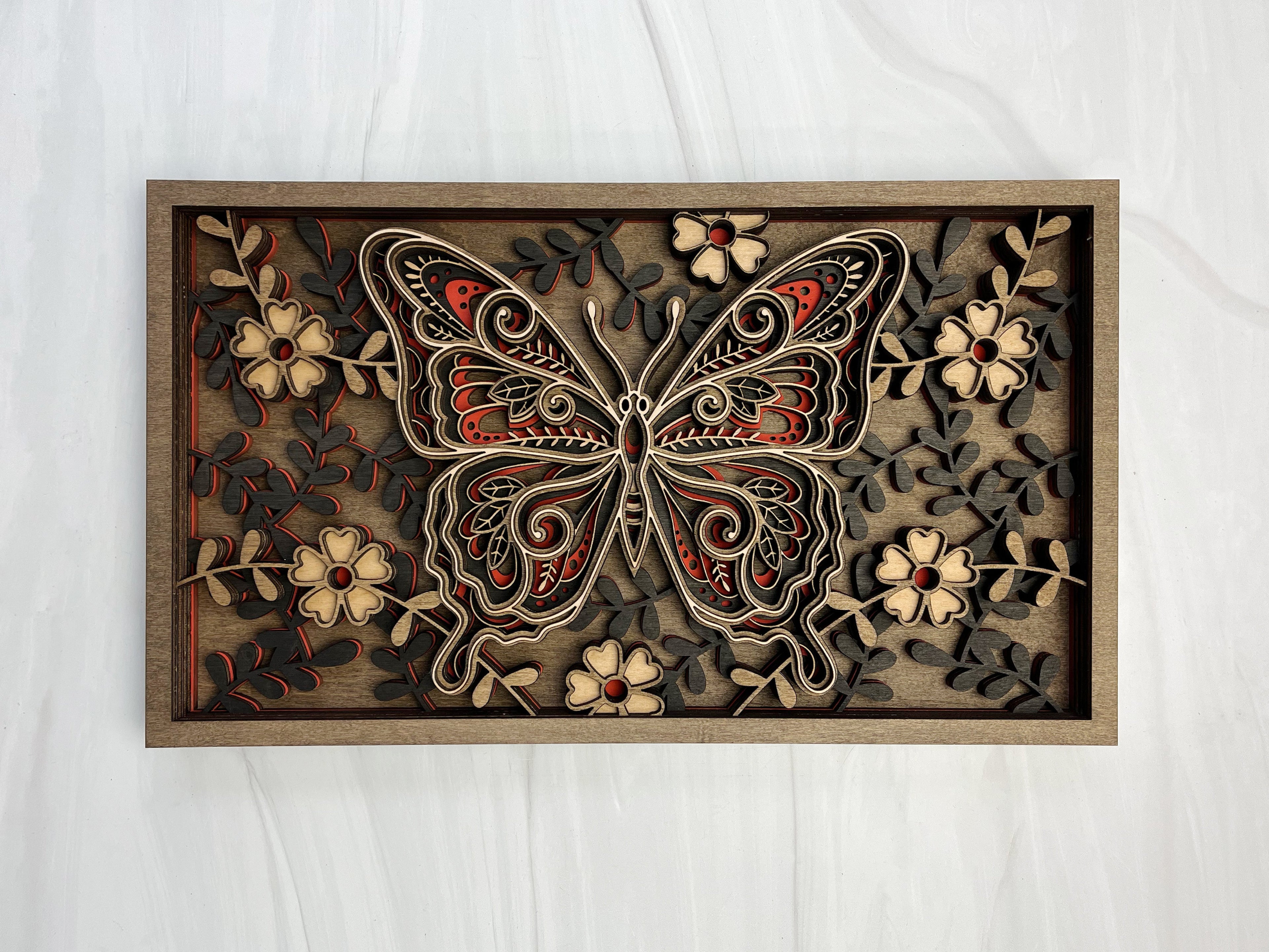 Handcrafted Layered Wood Wall Art