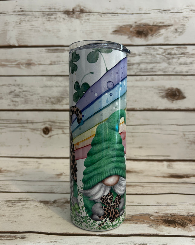 20 oz Skinny Shimmer Cheerful Gnomes with Rainbow - 2nd view