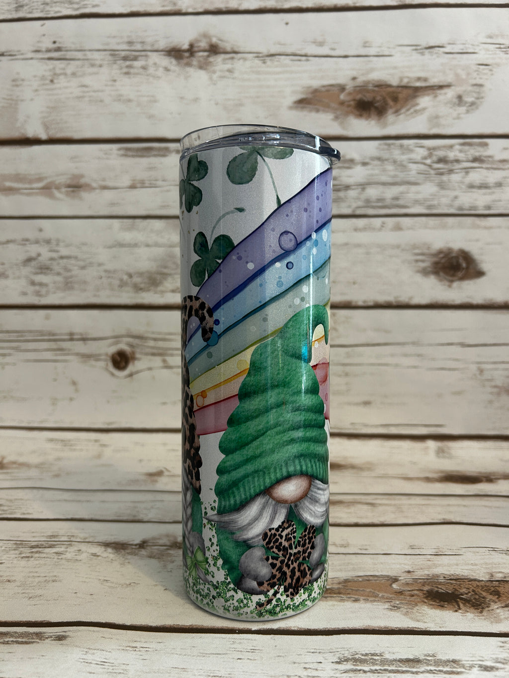 20 oz Skinny Shimmer Cheerful Gnomes with Rainbow - 2nd view