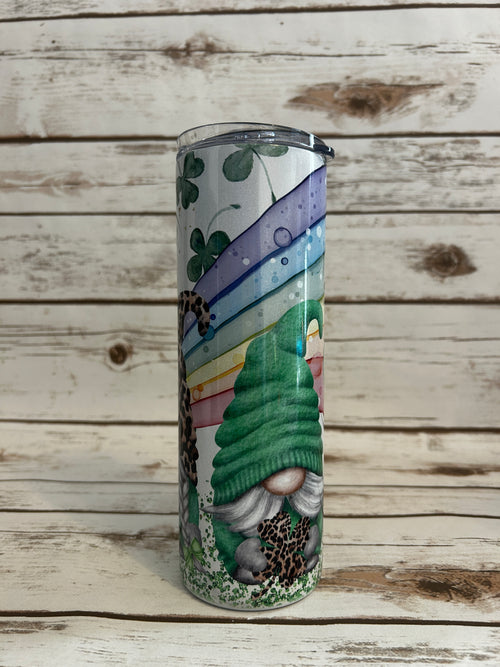 20 oz Skinny Shimmer Cheerful Gnomes with Rainbow - 2nd view