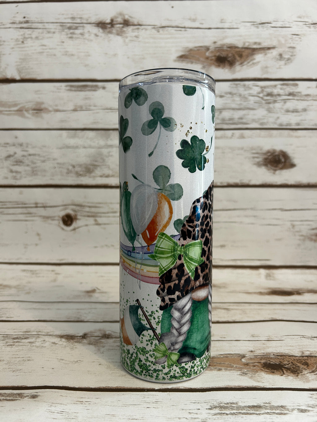 20 oz Skinny Shimmer Cheerful Gnomes with Rainbow - 3rd view