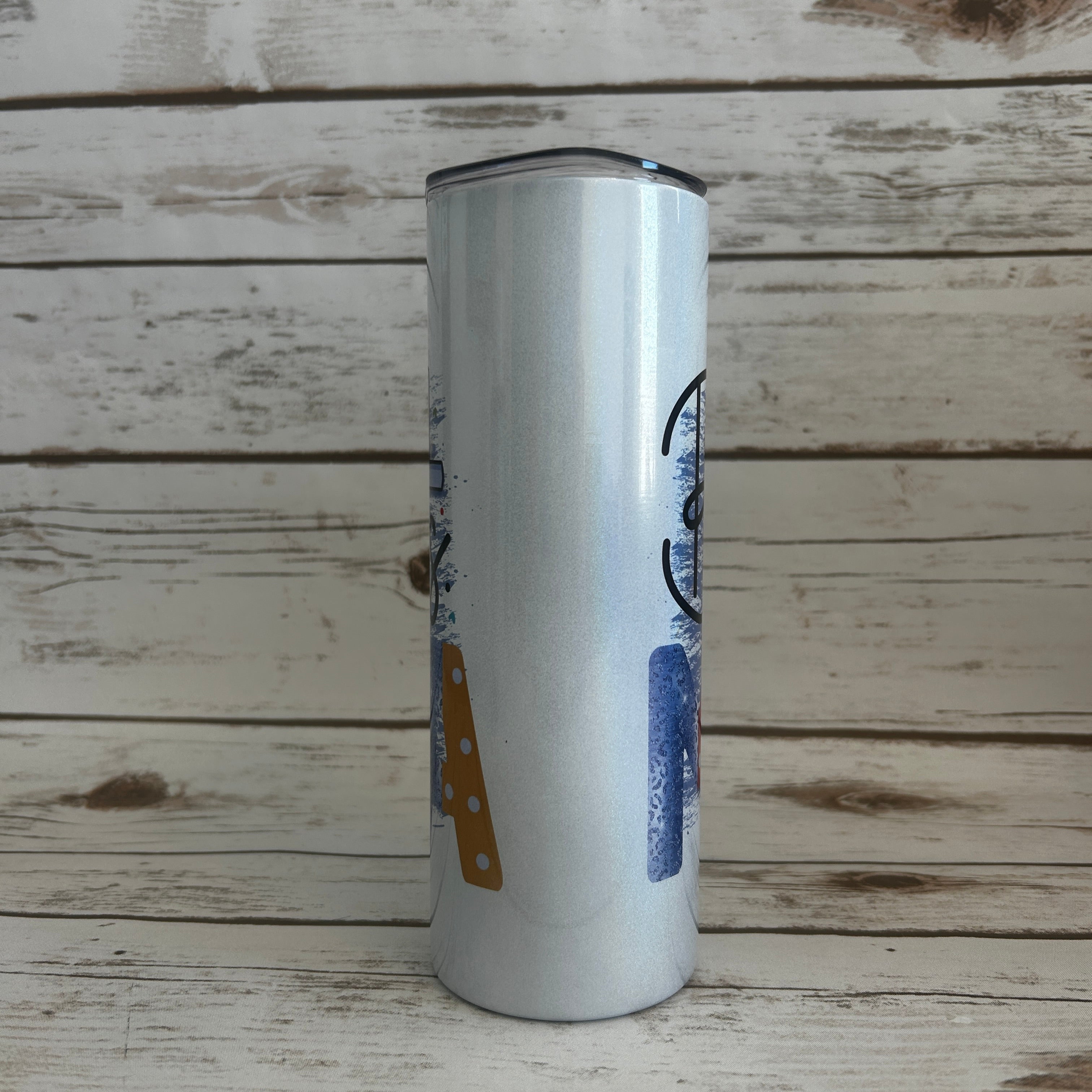 20 oz Skinny Shimmer with Small Business Mama Image on it - View 3
