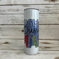 20 oz Skinny Shimmer with Small Business Mama Image on it