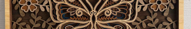 3D Layered Butterfly Wood Wall Art | Handcrafted 3D Home Decor - Wall Art - Cactus Air Designs