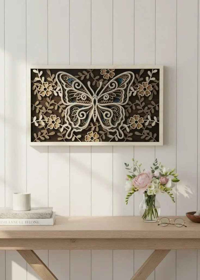 3D Layered Butterfly Wood Wall Art | Handcrafted 3D Home Decor - Wall Art - Cactus Air Designs