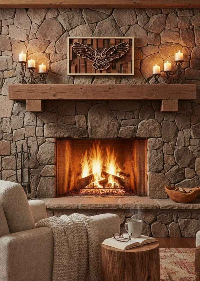 3D Layered Flying Owl Wood Wall Art | Tribal Nature Decor - Wall Art - Cactus Air Designs
