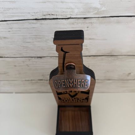 Beer, Bags Boards Bottle Opener with Catcher shaped as Beer Bottle - Top View