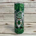 Brilliant 4-Leaf Clovers featuring Adorable Gnomes 20 oz Skinny Tumbler