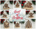Collage of the Heart of Christmas Ornament Collection by Cactus Air Designs. 