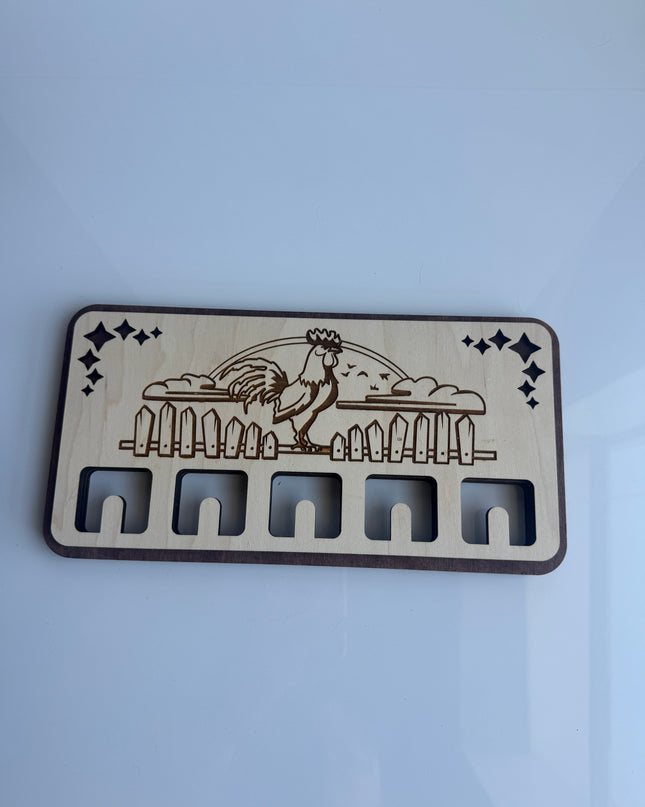 Farmhouse Rooster Key Holder – Laser Cut Wall Organizer
