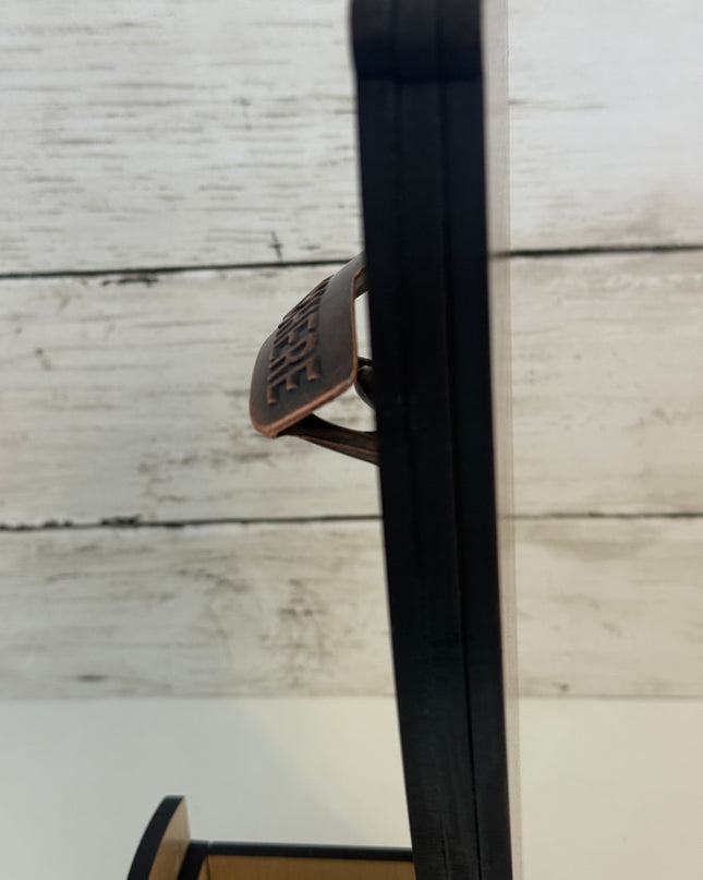 Side View of Catcher of Beer, Bags Boards Bottle Opener with Catcher shaped as Beer Glass