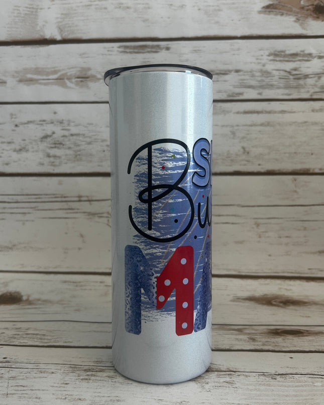 20 oz Skinny Shimmer with Small Business Mama Image on it - View 4