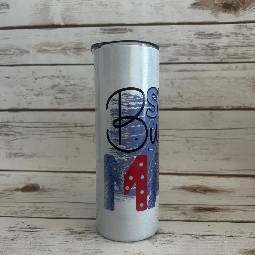 20 oz Skinny Shimmer with Small Business Mama Image on it - View 4