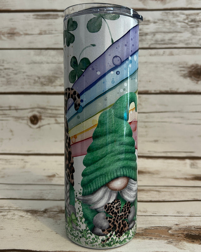 20 oz Skinny Shimmer Cheerful Gnomes with Rainbow - 2nd view