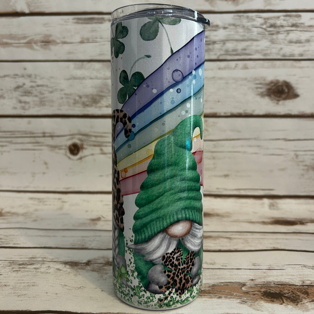 20 oz Skinny Shimmer Cheerful Gnomes with Rainbow - 2nd view