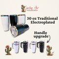 Set of tumblers with a handle upgrade, featuring 'Cactus Air Designs' branding.