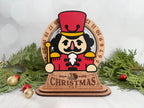 Nutcracker character wooden Christmas countdown décor with engraved base