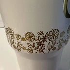 Personalized Floral Meadow Tumbler | Laser-Engraved Electroplated