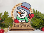 Cute snowman wooden Christmas countdown sign made from 1/4 inch wood.