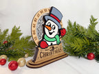 Cute snowman wooden Christmas countdown sign made from 1/4 inch wood.