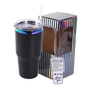 30 oz Black and Rainbow Tumbler