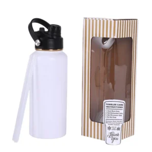 32 oz Hydro Bottle that is white and gold