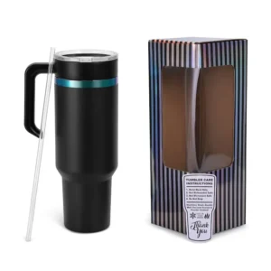 40 oz Black and Rainbow Electroplated Tumbler