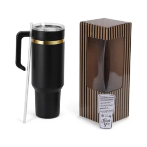 40 oz Black and Rainbow Electroplated Tumbler