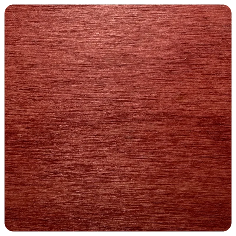 Sonoran Ember wood stain finish on a maple plywood swatch.