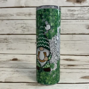 gnome and clovers tumbler second angle clover field full wrap design