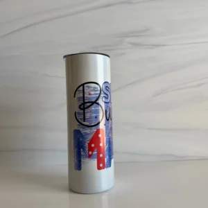 Close up view of Small Business Mama Tumbler print detail