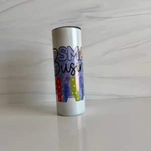 Small Business Mama Tumbler 20 oz skinny shimmer front view